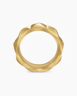Pyramid Band Ring 18K Yellow Gold, 8mm