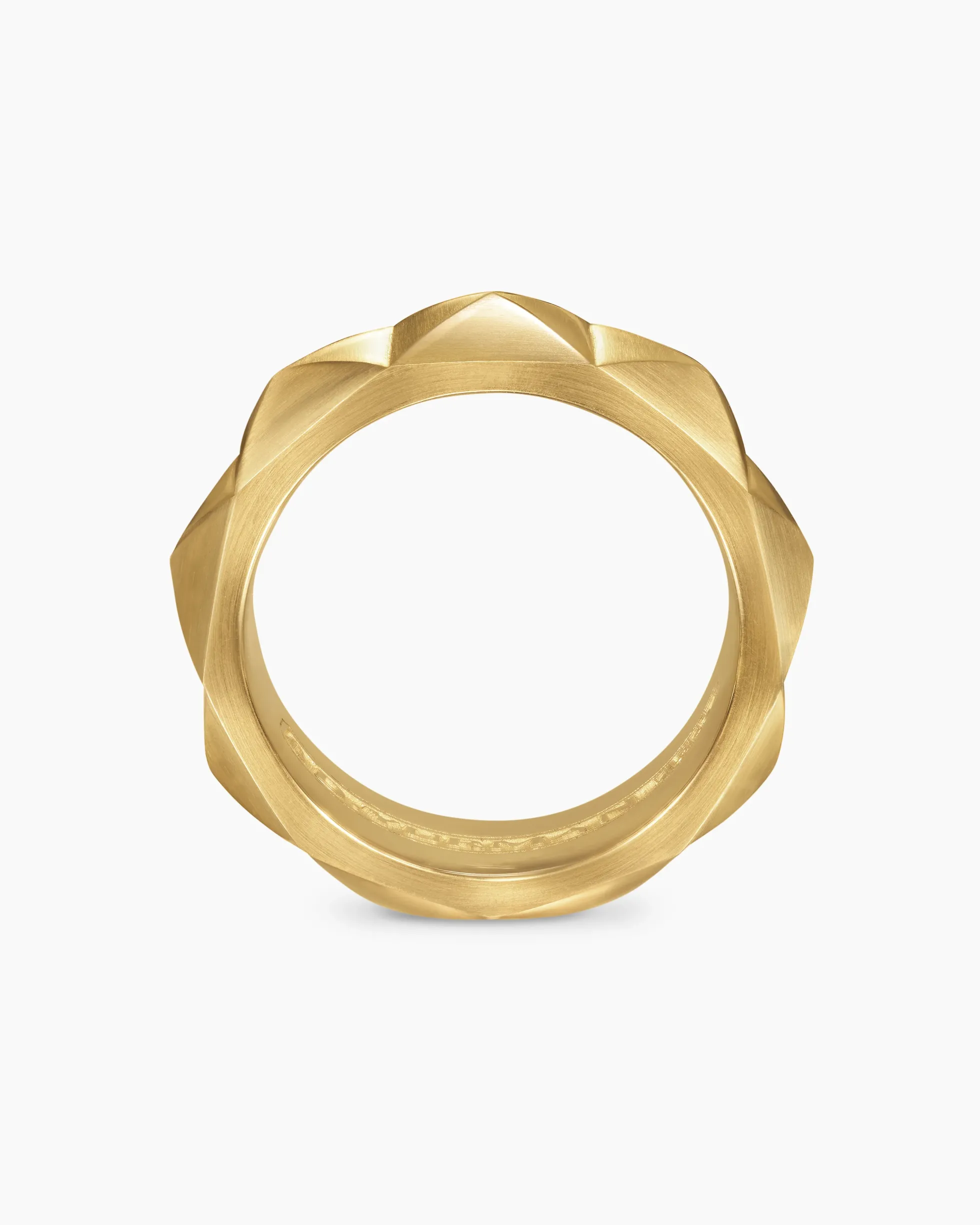 Pyramid Band Ring 18K Yellow Gold, 8mm