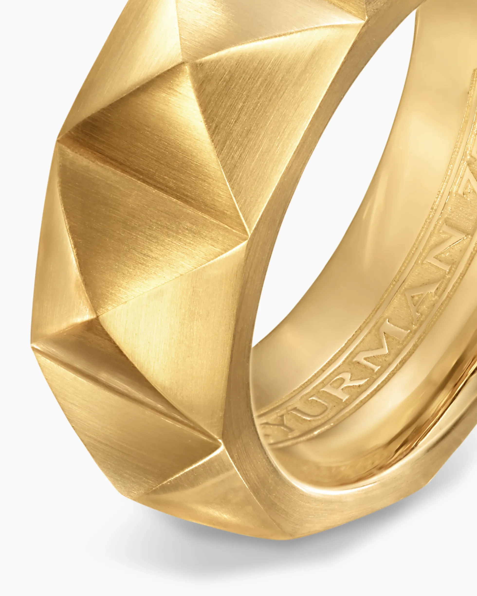 Pyramid Band Ring 18K Yellow Gold, 8mm