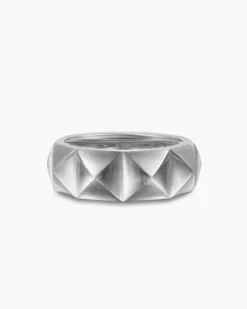 Pyramid Band Ring Sterling Silver, 8mm