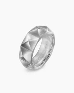 Pyramid Band Ring Sterling Silver, 8mm
