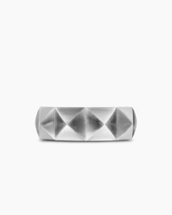 Pyramid Band Ring Sterling Silver, 8mm