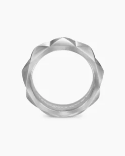 Pyramid Band Ring Sterling Silver, 8mm