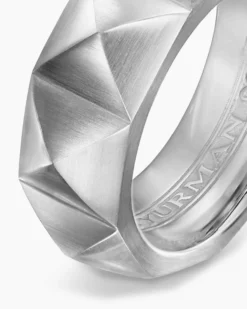 Pyramid Band Ring Sterling Silver, 8mm
