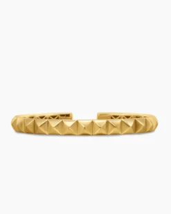 Pyramid Bangle Bracelet 18K Yellow Gold, 6.5mm