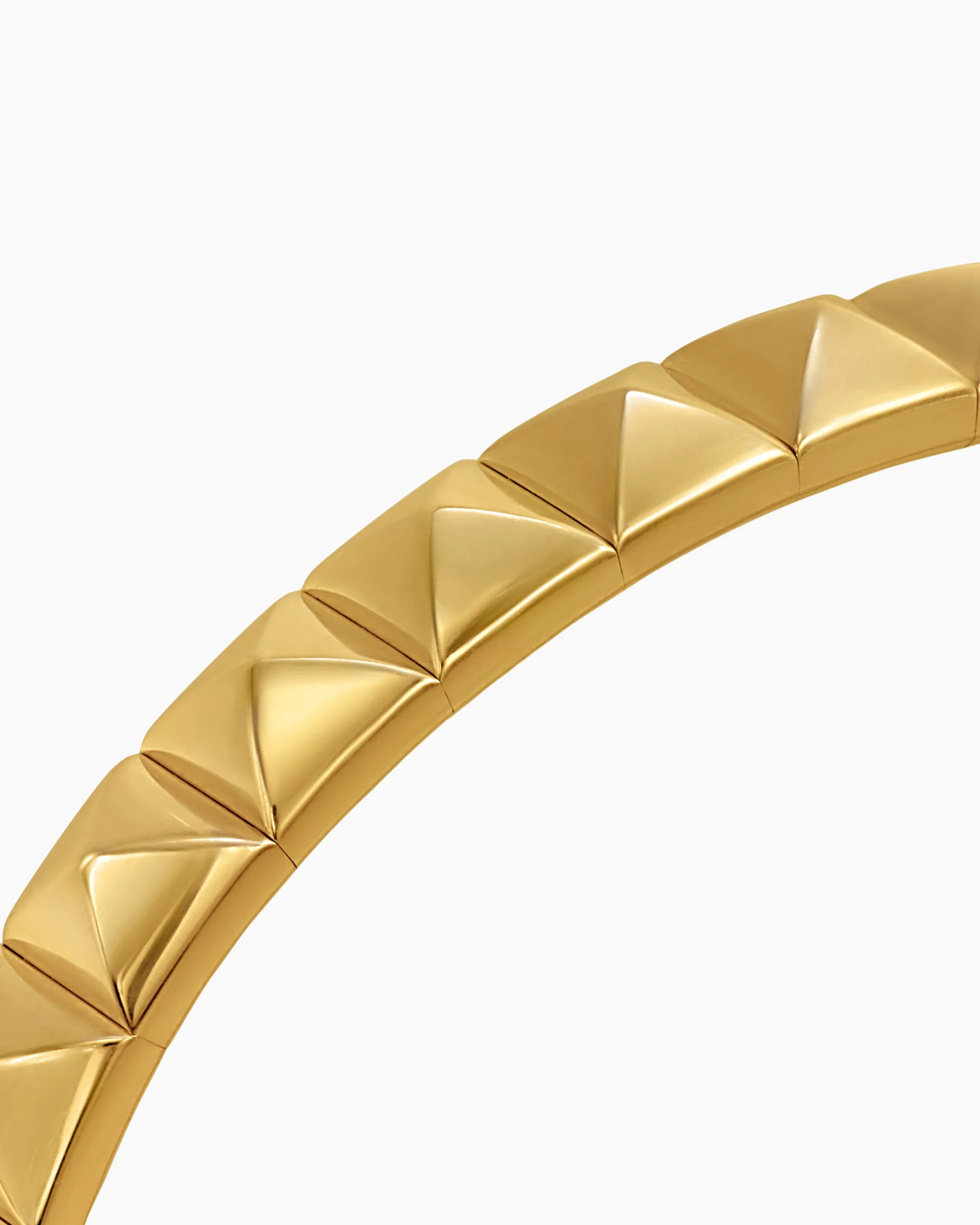 Pyramid Bangle Bracelet 18K Yellow Gold, 6.5mm