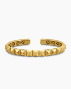 Pyramid Bangle Bracelet 18K Yellow Gold, 6.5mm