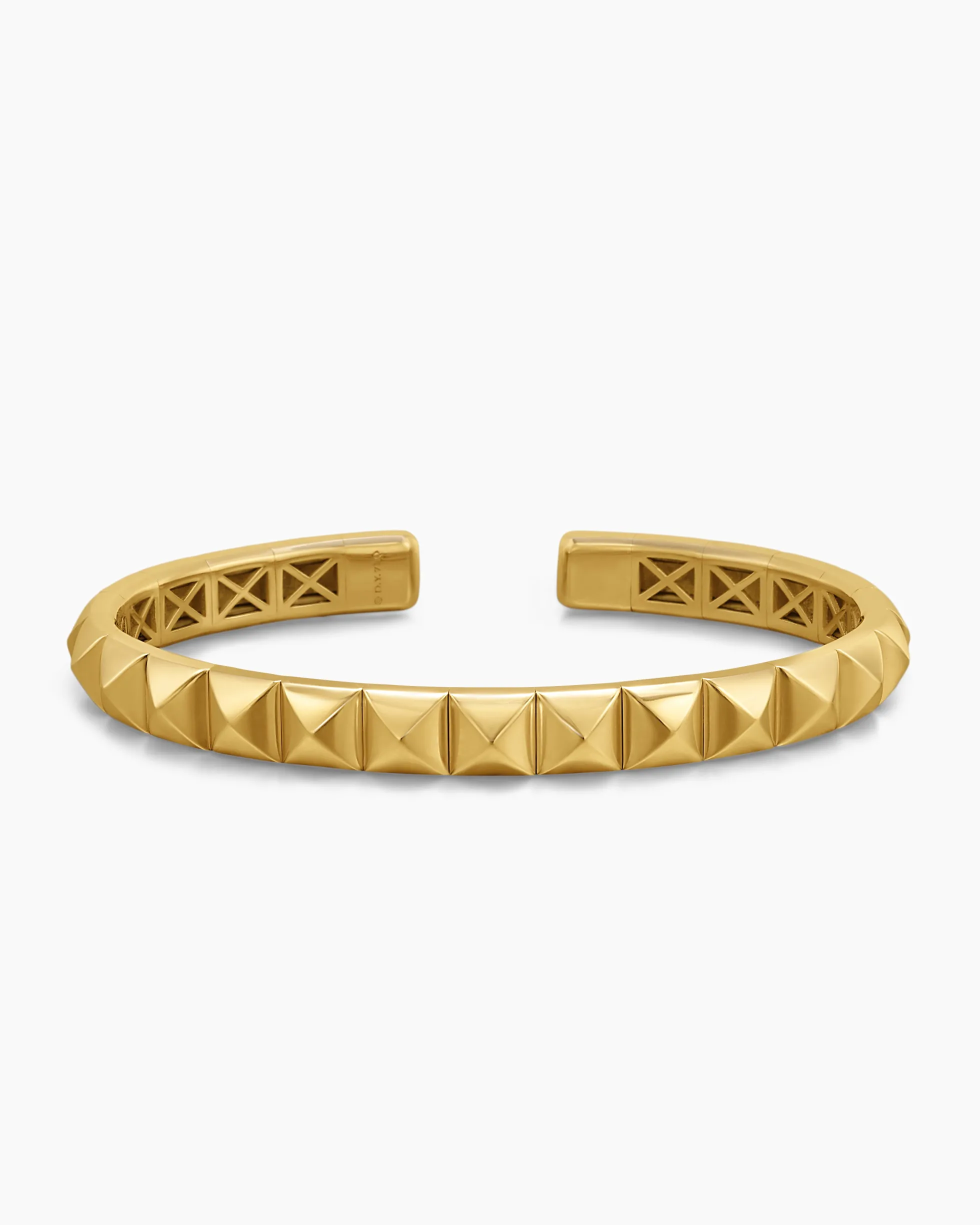 Pyramid Bangle Bracelet 18K Yellow Gold, 6.5mm