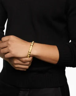 Pyramid Cuff Bracelet 18K Yellow Gold, 9.3mm