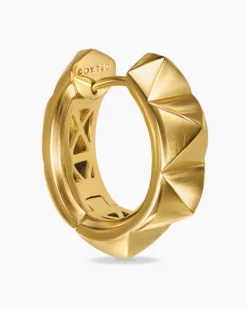 Pyramid Hoop Earrings 18K Yellow Gold, 18.7mm
