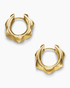 Pyramid Hoop Earrings 18K Yellow Gold, 18.7mm