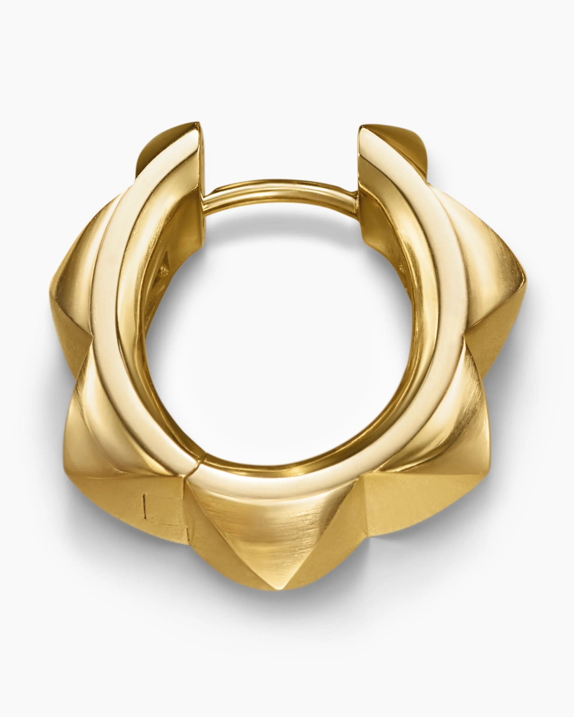 Pyramid Hoop Earrings 18K Yellow Gold, 18.7mm