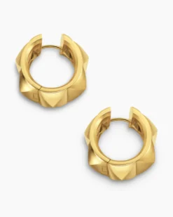 Pyramid Hoop Earrings 18K Yellow Gold, 23.9mm