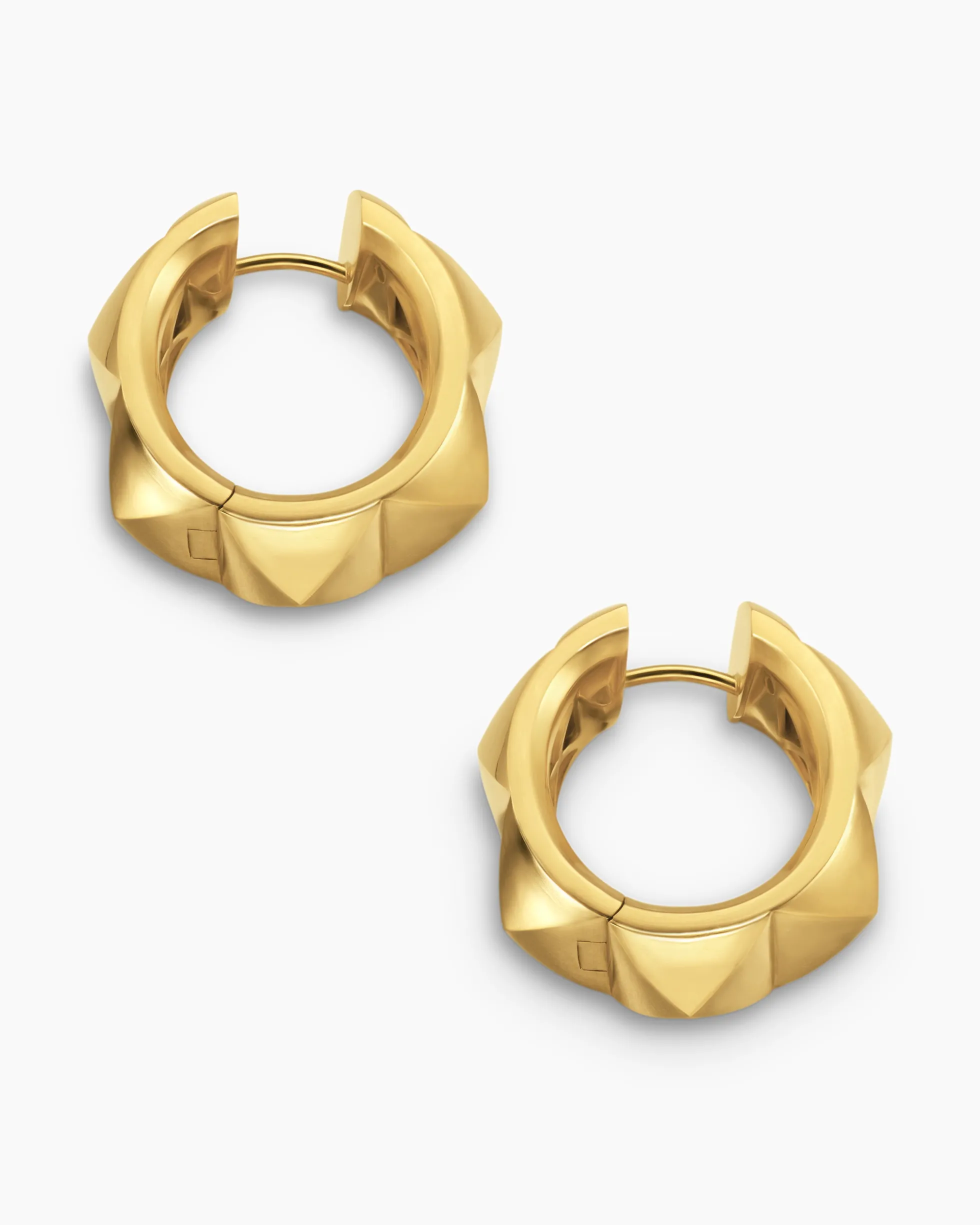 Pyramid Hoop Earrings 18K Yellow Gold, 23.9mm
