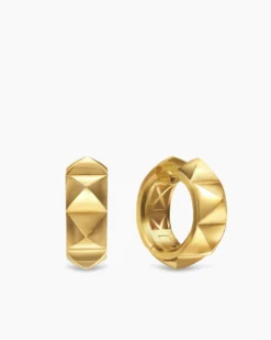 Pyramid Hoop Earrings 18K Yellow Gold, 23.9mm