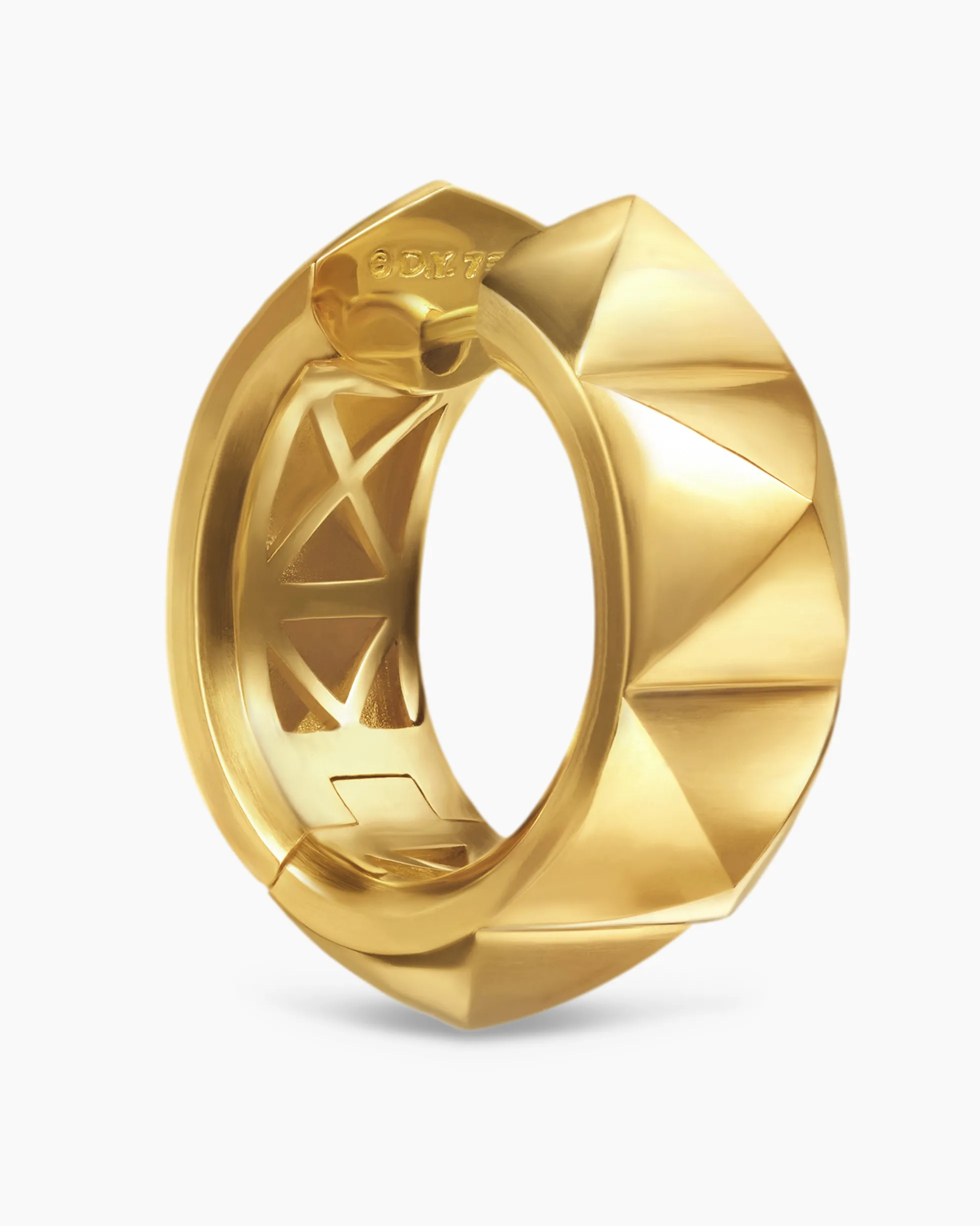 Pyramid Hoop Earrings 18K Yellow Gold, 23.9mm