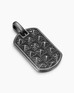 Pyramid Tag Black Titanium with Black Diamonds, 35mm