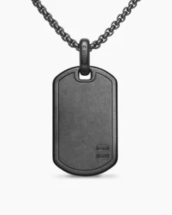 Pyramid Tag Black Titanium with Black Diamonds, 35mm