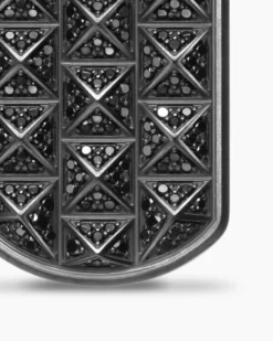 Pyramid Tag Black Titanium with Black Diamonds, 35mm