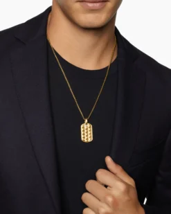 Pyramid Tag 18K Yellow Gold, 35mm