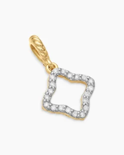 Quatrefoil Amulet 18K Yellow Gold with Diamonds, 11mm