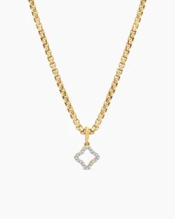 Quatrefoil Amulet 18K Yellow Gold with Diamonds, 11mm