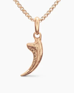 Raptor Claw Amulet 18K Rose Gold with Cognac Diamonds, 27.3mm