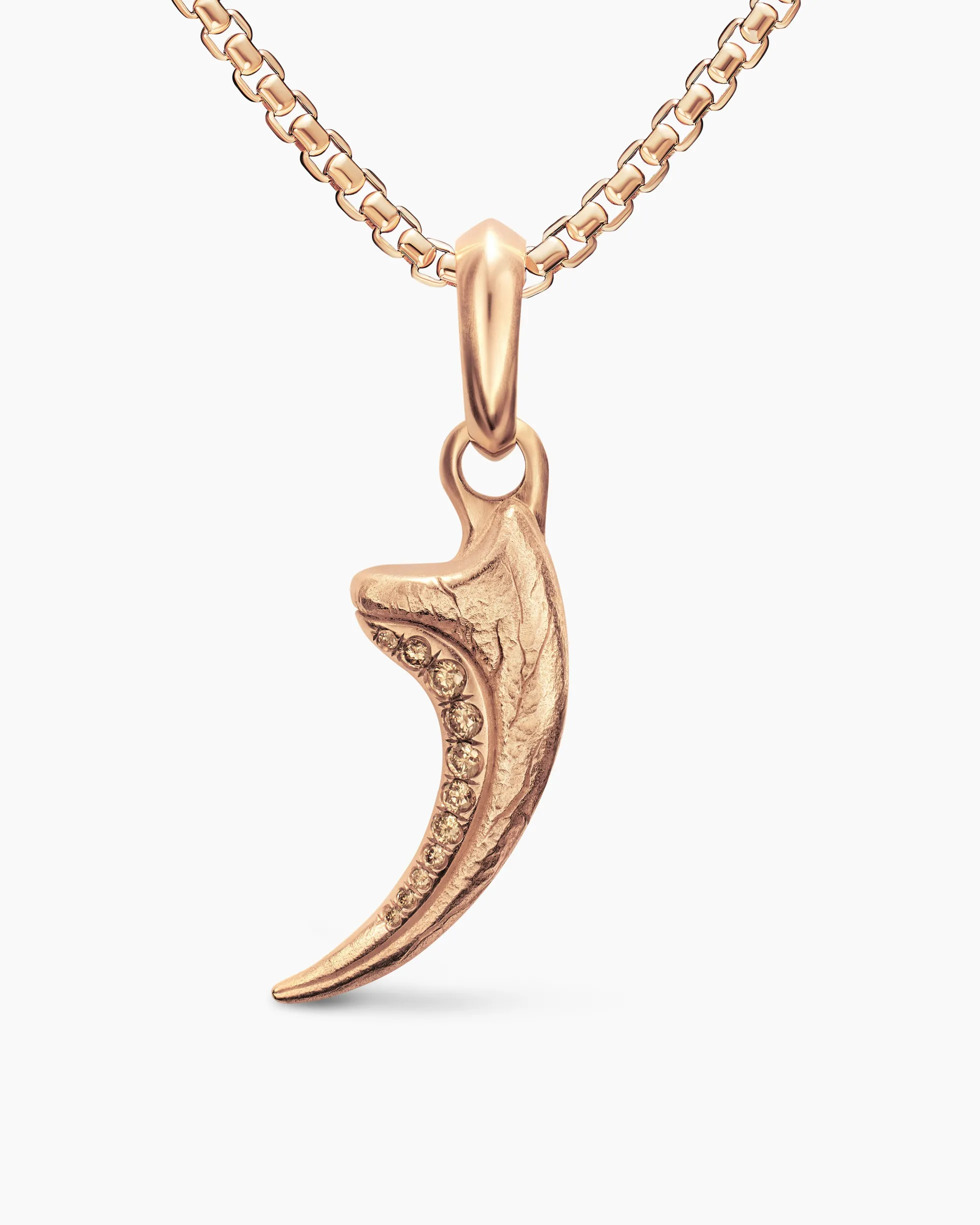 Raptor Claw Amulet 18K Rose Gold with Cognac Diamonds, 27.3mm