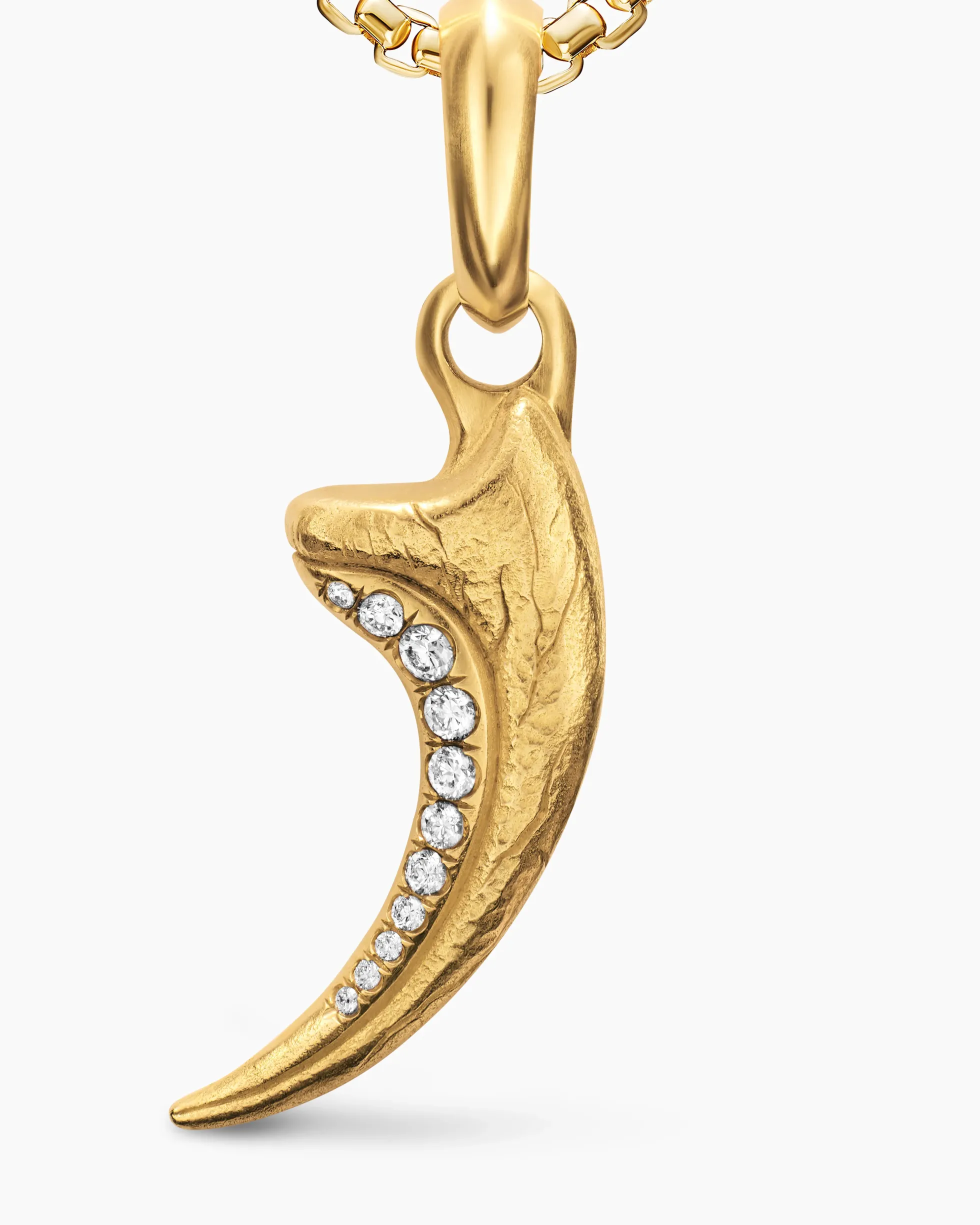 Raptor Claw Amulet 18K Yellow Gold with Diamonds, 27.3mm