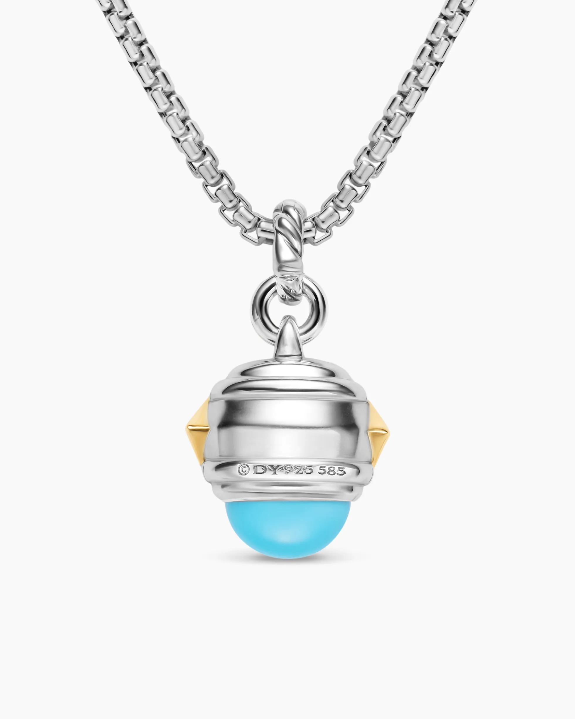 Renaissance® Amulet Sterling Silver with 14K Yellow Gold, Turquoise, Madeira Citrine and Tsavorites, 19.8mm