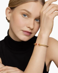 Renaissance® Cablespira® Bracelet 18K Yellow Gold with Carnelian and Citrine, 5mm
