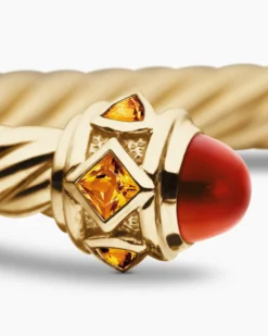 Renaissance® Cablespira® Bracelet 18K Yellow Gold with Carnelian and Citrine, 5mm