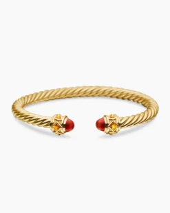 Renaissance® Cablespira® Bracelet 18K Yellow Gold with Carnelian and Citrine, 5mm