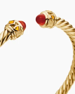 Renaissance® Cablespira® Bracelet 18K Yellow Gold with Carnelian and Citrine, 5mm