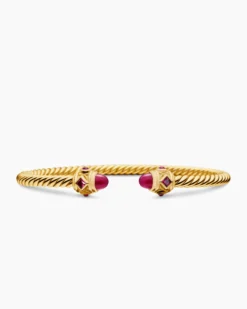 Renaissance® Cablespira® Bracelet 18K Yellow Gold with Rubies, 3.5mm