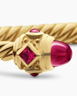 Renaissance® Cablespira® Bracelet 18K Yellow Gold with Rubies, 3.5mm