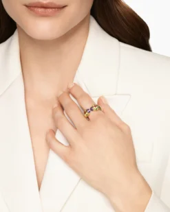 Renaissance® Color Ring 18K Yellow Gold with Amethyst, Pink Tourmaline and Tsavorites, 10mm