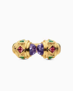 Renaissance® Color Ring 18K Yellow Gold with Amethyst, Pink Tourmaline and Tsavorites, 10mm