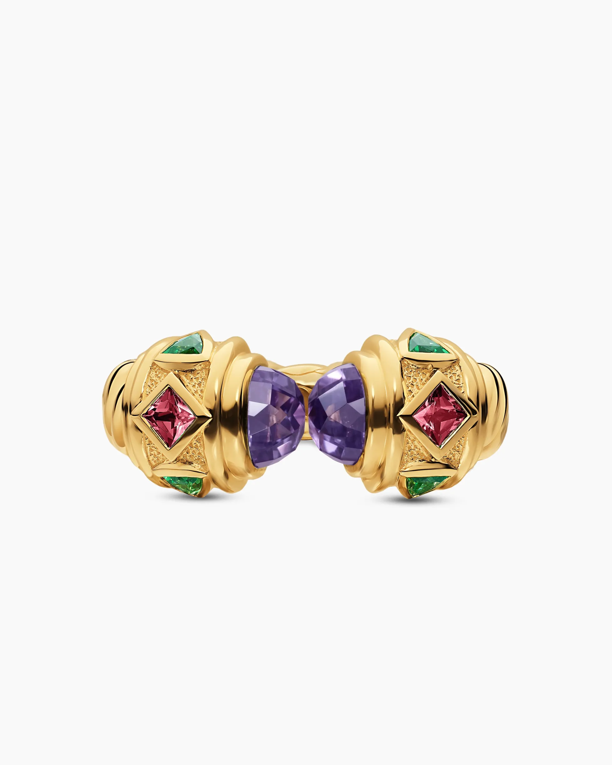 Renaissance® Color Ring 18K Yellow Gold with Amethyst, Pink Tourmaline and Tsavorites, 10mm