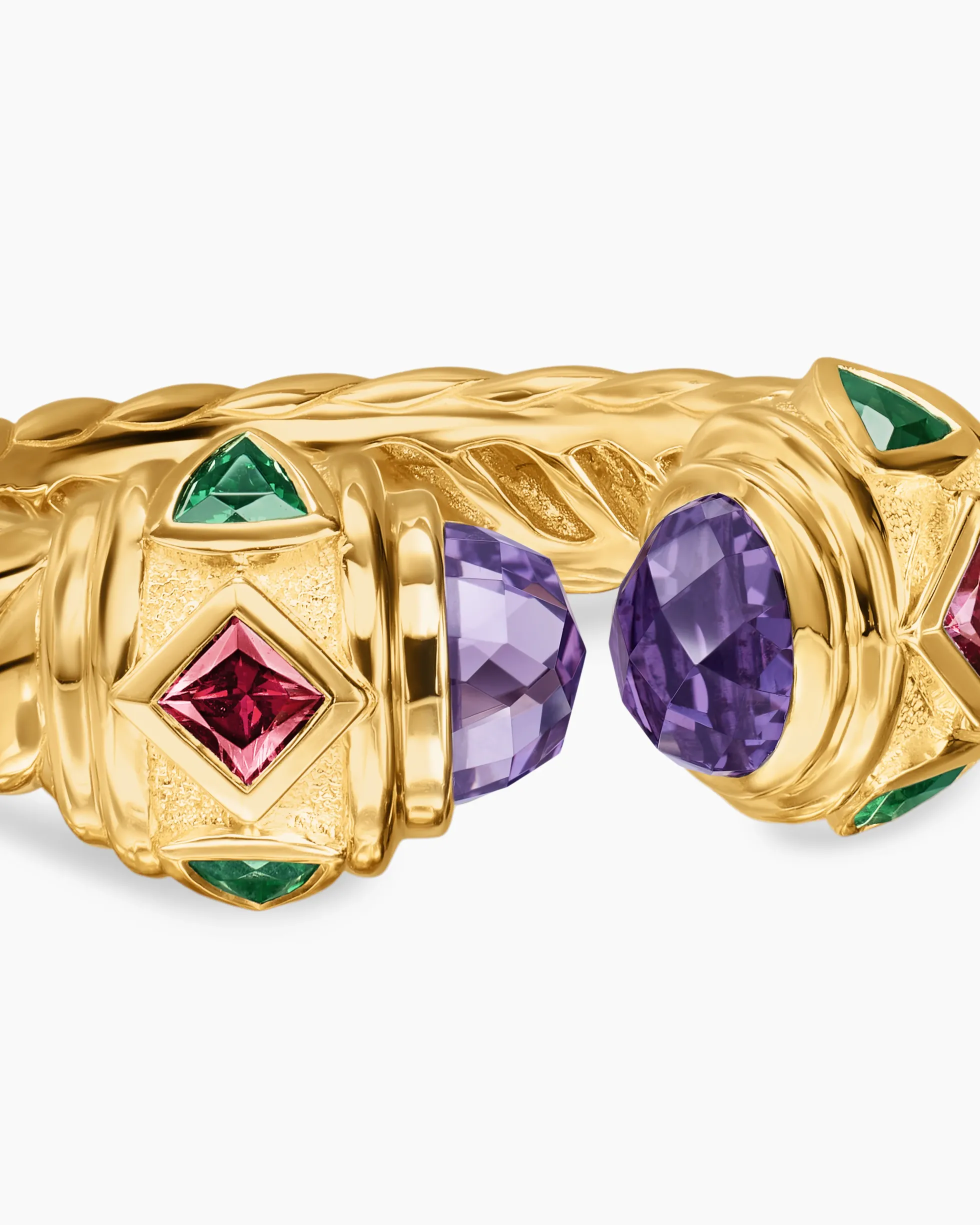 Renaissance® Color Ring 18K Yellow Gold with Amethyst, Pink Tourmaline and Tsavorites, 10mm