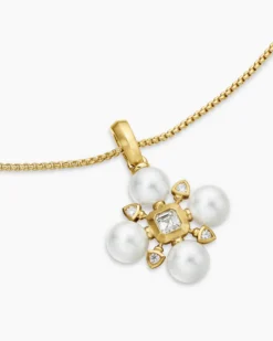 Renaissance® Pearl Necklace 18K Yellow Gold with Pearls and Diamonds, 20mm