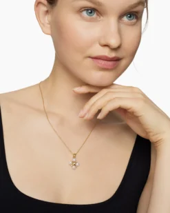 Renaissance® Pearl Necklace 18K Yellow Gold with Pearls and Diamonds, 20mm