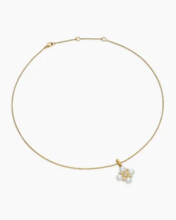 Renaissance® Pearl Necklace 18K Yellow Gold with Pearls and Diamonds, 20mm