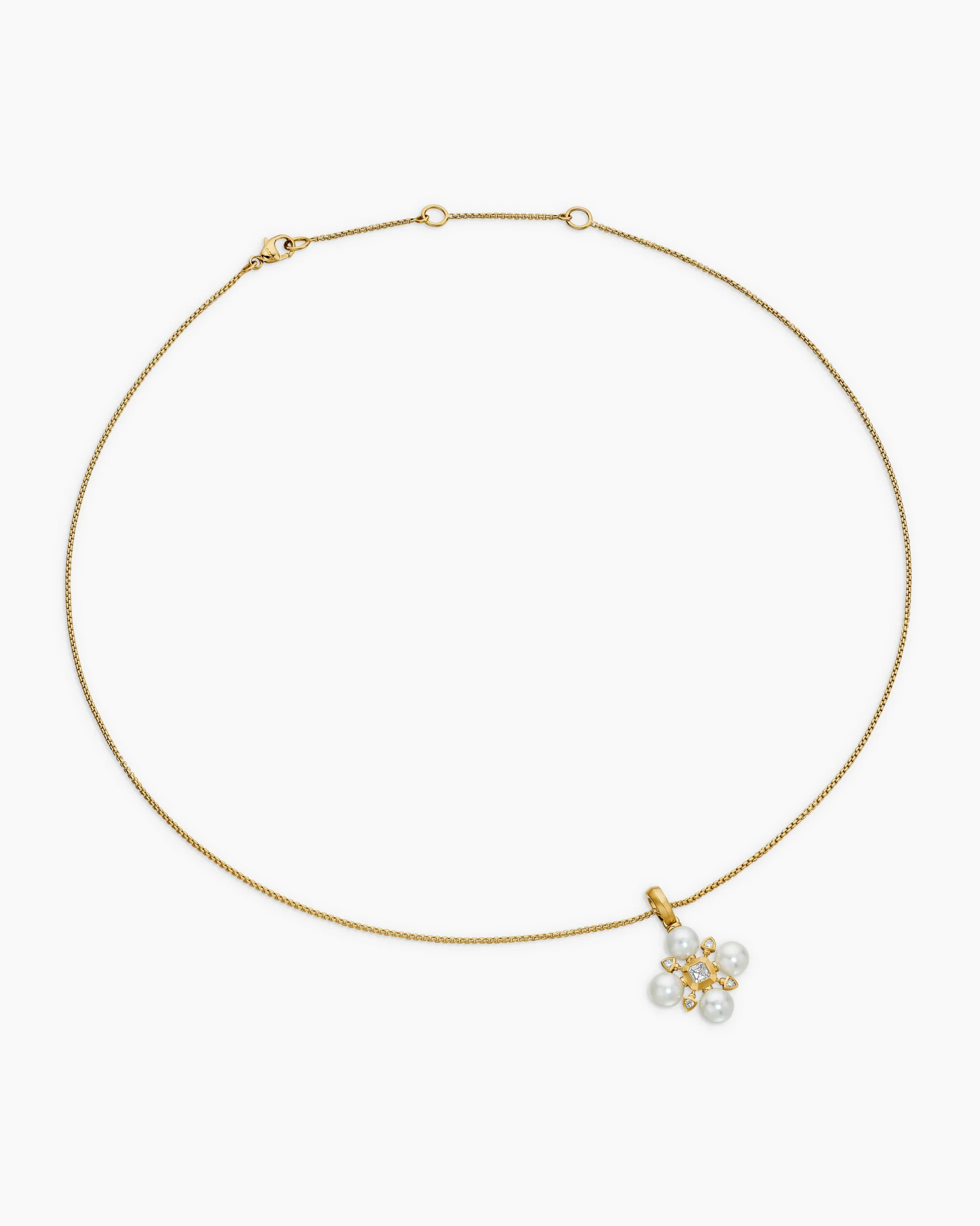 Renaissance® Pearl Necklace 18K Yellow Gold with Pearls and Diamonds, 20mm