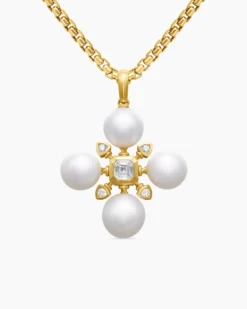 Renaissance® Pearl Pendant 18K Yellow Gold and with Pearls and Diamonds, 29.4mm