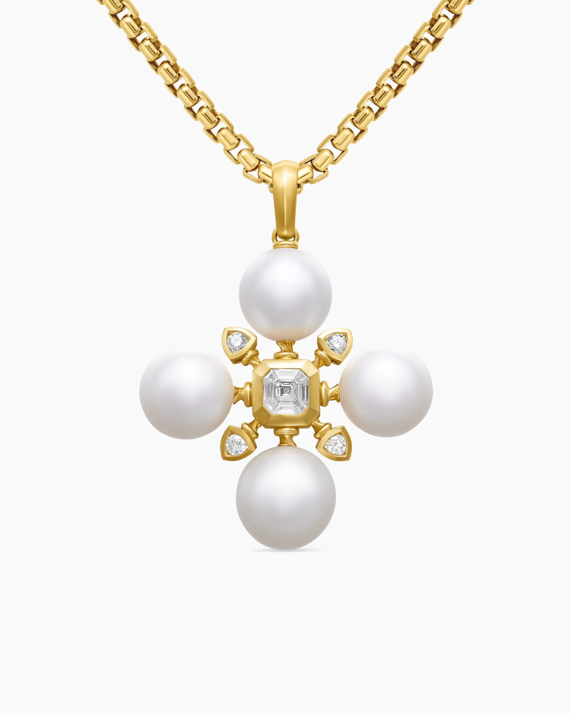 Renaissance® Pearl Pendant 18K Yellow Gold and with Pearls and Diamonds, 29.4mm