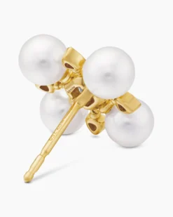 Renaissance® Pearl Stud Earrings 18K Yellow Gold with Pearls and Diamonds, 16.5mm