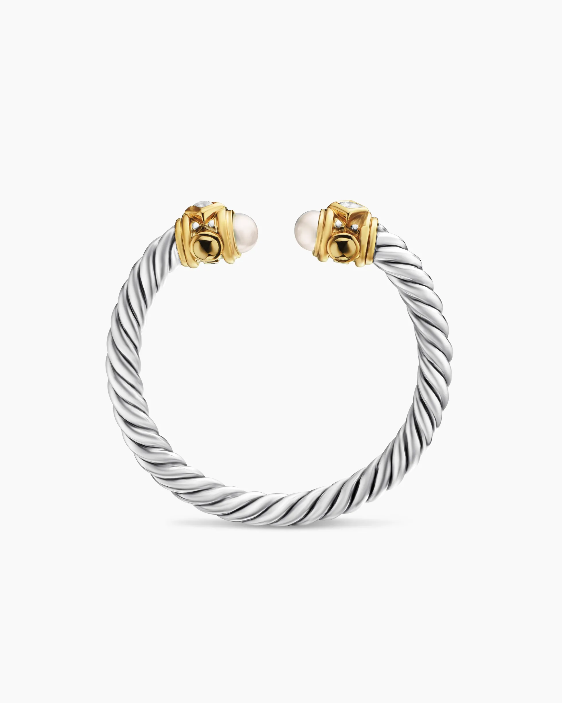 Renaissance® Ring Sterling Silver with 14K Yellow Gold, Pearls and Diamonds, 2.3mm