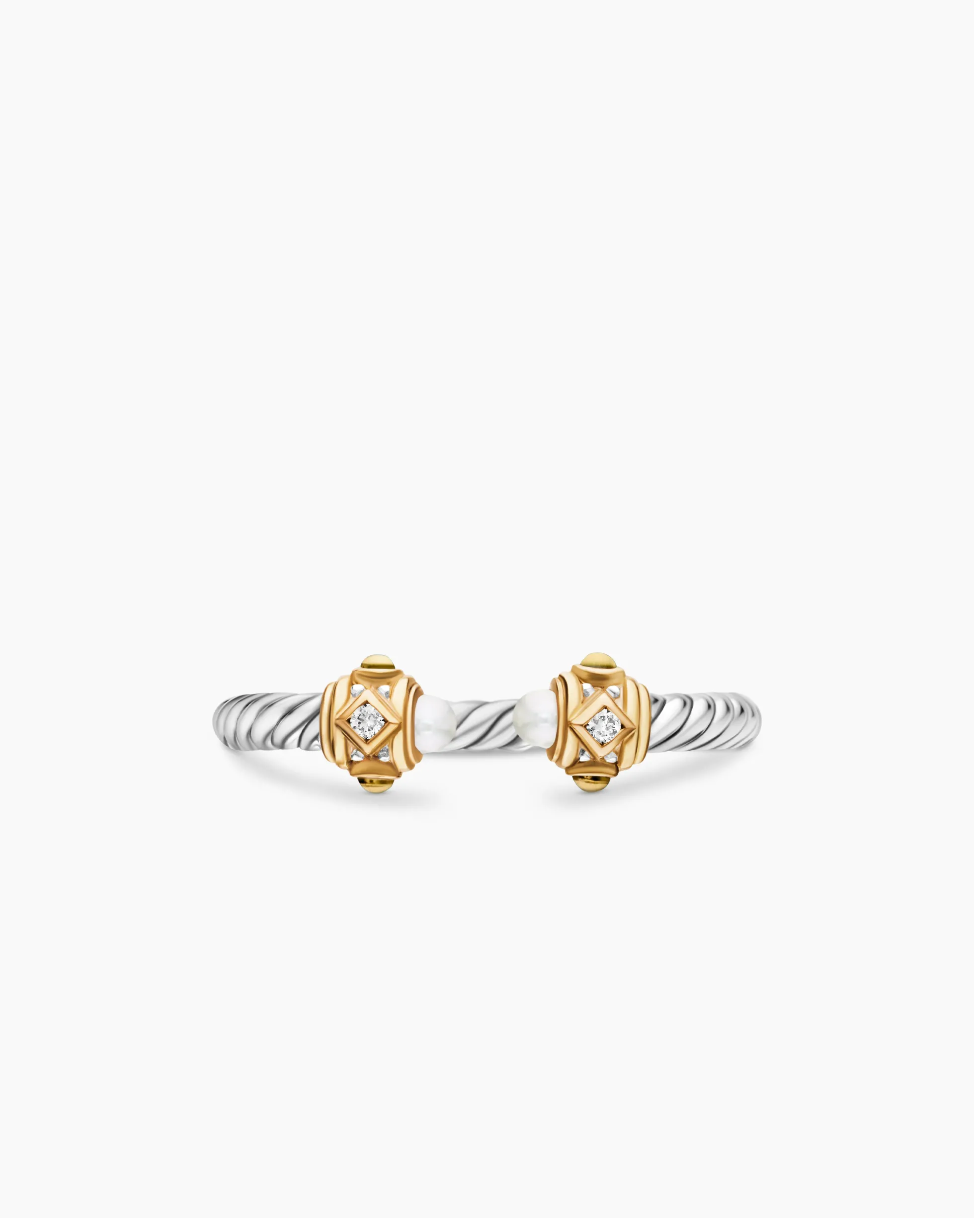 Renaissance® Ring Sterling Silver with 14K Yellow Gold, Pearls and Diamonds, 2.3mm
