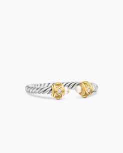 Renaissance® Ring Sterling Silver with 14K Yellow Gold, Pearls and Diamonds, 2.3mm